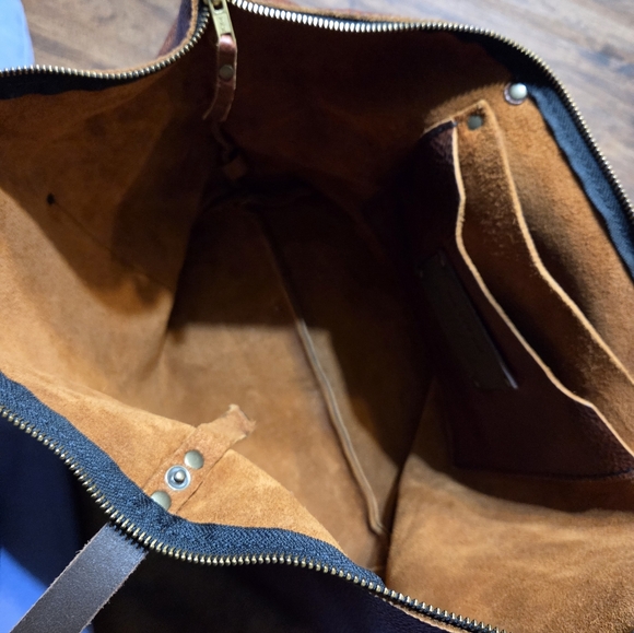 Portland Leather Goods Nutmeg Brown Pebbled Leather Oversize Tote Bag - Picture 4 of 9